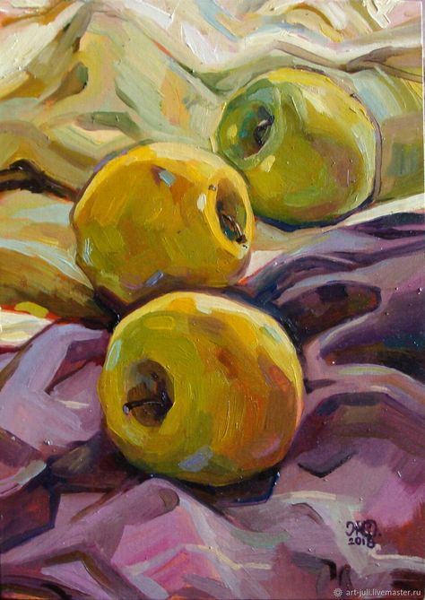 Art Fruit, Oil Pastel Art, Fruit Painting, Daily Painting, Impressionist Art, Still Life Art, Art Inspiration Painting, Pastel Art, Tempera