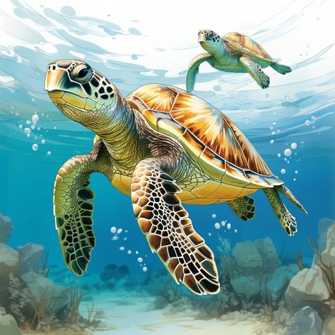 "Sea Turtle Watercolor" image by Circe Denyer https://www.publicdomainpictures.net/en/view-image.php?image=531351&picture=sea-turtle-watercolor #freeimage #sea #turtle #watercolor #publicdomain #CC0 Sea Turtle Images, Pictures Of Turtles, Sea Turtle Pictures, Sea Turtle Watercolor, Sea Turtle Painting, Turtle Images, Turtle Watercolor, Sea Turtle Art, Turtle Tattoo