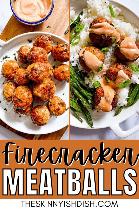 Hello Fresh Chicken, Firecracker Meatballs, Firecracker Sauce, Ground Chicken Meatballs, Ground Turkey Meatballs, Fresh Recipe, How To Cook Meatballs, Hello Fresh Recipes, Tasty Healthy