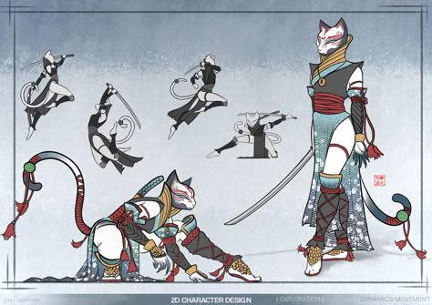 Cat Assassin Character Design, Cat Ninja Character Design, Oni Concept Art, Japanese Oni Art, Oni Character Art, Ninja Concept Art, Oni Character Design, Oni Ninja, Ninja Artwork