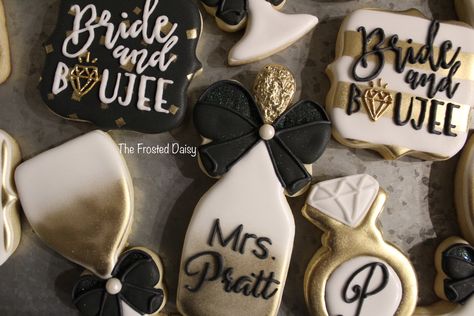 Bride and Boujee  #bacheloretteparty #brideandboujee #champagne #wineglass #ringcookies Bach And Boujee Cookies, Bad And Boujee Bachelorette Party, Bride And Boujee Bachelorette Party, Bach And Boujee Bachelorette Ideas, Bougie Wedding, Boujee Bachelorette, Bride And Boujee, Bachelorette Party Cookies, Moh Duties