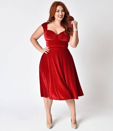 Bettie Page Plus Size Red Velvet Sleeveless Holiday Swing Dress Plus Size Retro Dresses, Party Dresses Night, Night Out Outfits, Vintage Christmas Dress, Party Dress Night, Out Outfits, Dress Night Out, Evening Dresses Plus Size, Bettie Page