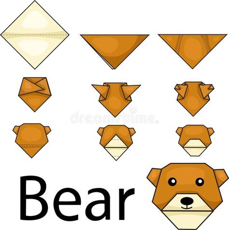 Origami Illustration, Bear Origami, Polar Bear Face, Kids Origami, Origami Patterns, Origami Animals, Paper Boat, Bear Face, Winter Party