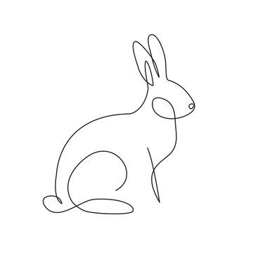 Line Drawing Rabbit, Drawing Rabbit, Rabbit Images, One Line Tattoo, Rabbit Tattoo, Rabbit Silhouette, Rabbit Crafts, Bunny Tattoos, Rabbit Tattoos