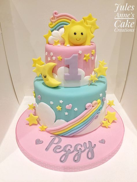 1 Year Birthday Cake 2 Tier, First Birthday Cakes For Baby Girl, 2 Tier Princess Birthday Cake, Rainbow Birthday Cake Girls Kids, Canticos Birthday Cake, 1st Birthday Cake 2 Tier, 1st Bday Cake Girl, Baby Girl 1st Birthday Cake Ideas, 1 St Birthday Cake Girl