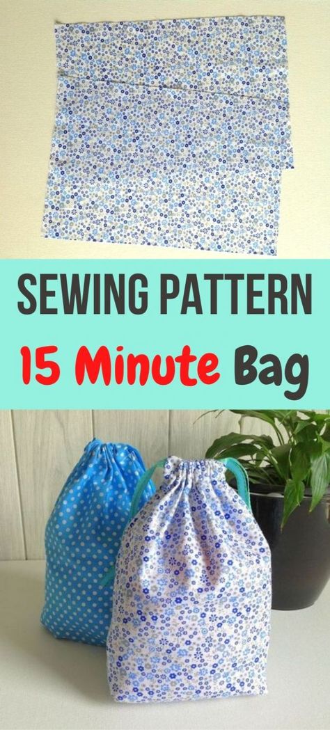 Learn how to sew a drawstring bag in 10 minutes with this easy sewing project. This DIY bag sewing tutorial has just a few straight line stitches and can be done even by a beginner seamstress. They can be great for organizing your little things and can be great as handmade gifts too. #sewingpattern #easysewingproject #sewingtutorial #beginnerpattern #freepattern #sewingideas #easythingstosew #drawstringbagdiy #drawstringbagtutorials #drawstringbagdiyeasy #drawstringbagpattern #... Sew A Drawstring Bag, Diy Bag Sewing, Make A Drawstring Bag, Drawstring Bag Diy, Bag Sewing Tutorial, Drawstring Bag Tutorials, Drawstring Bag Pattern, Diy Food Gifts, Diy Sewing Tutorials