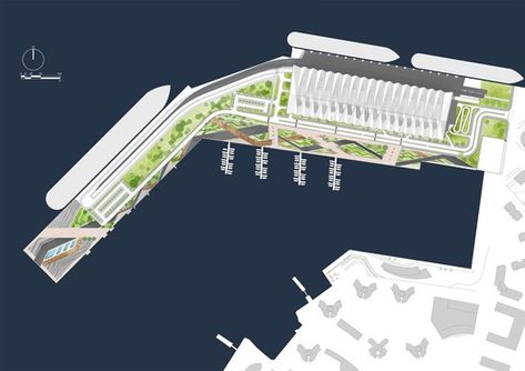 Gallery of Qingdao Cruise Terminal / CCDI - MOZHAO Studio + CCDI JING Studio - 27 Parking Plan, Waterfront Architecture, City Maps Design, Floating Architecture, Cruise Terminal, Eco City, Top Places To Travel, Studios Architecture, Bus Terminal