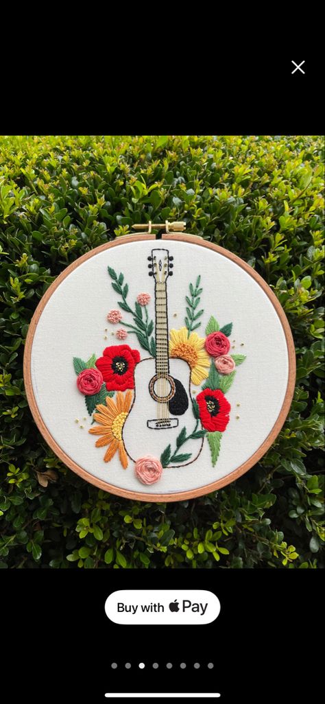 Embroidered Tattoo, Mexican Guitar, Tattoo Board, Guitar Tattoo, Beautiful Places, Guitar, Tattoos