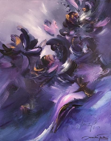 Purple And Gold Painting, Purple Painting Abstract, Purple Background Painting, Purple Painting, Intuitive Painting, Purple Art, Purple Abstract, Large Abstract Painting, Abstract Landscape Painting