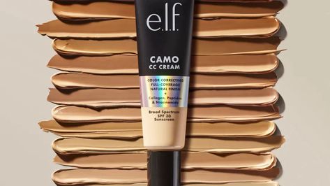 e.l.f. Cosmetics' Camo CC Cream Is A Long-Awaited Gift For Fans Drugstore Cc Cream, Best Bb Cream, Maybelline Bb Cream, Bb Cream Best, Drugstore Makeup Products, Color Correcting Cream, Makeup Counter, Foundation With Spf, Face Foundation