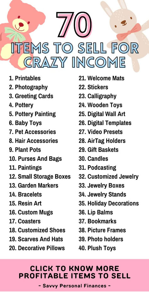 Unlock the potential to turn your passion for crafting into a lucrative venture! Explore this comprehensive list featuring the 70 most profitable crafts to sell, whether online or offline. Things To Sell Around The House, Small Business Ideas For 2025, Things To Create And Sell, Crafting Business Ideas, How To Sell On Ebay For Beginners, Diy Items To Sell Make Money, Stuff To Sell For Small Business, Things To Sell For A Small Business, Things To Sell To Make Money