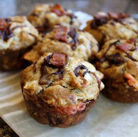 Food Lust People Love: Caramelized Onion Smoked Cheese and Bacon Muffins for #MuffinMonday Savoury Breakfast Muffins, Savory Breakfast Muffins, Savory Cupcakes, Savoury Breakfast, Savory Muffins Recipes, Bacon Muffins, Savory Scones, Smoked Cheese, Savory Muffins