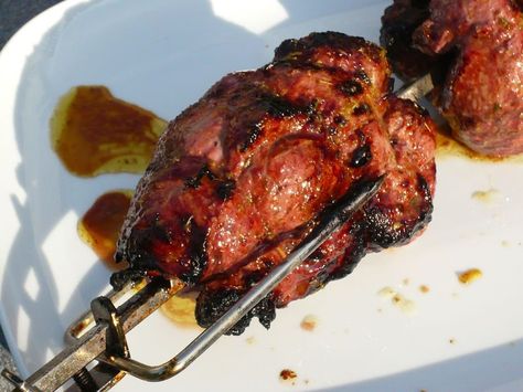 Why marinate when you can brinerate? Rotisserie Boneless Leg of Lamb with a garlicky Greek brinerade. Lamb Rotisserie Recipe, Bone In Leg Of Lamb, Rotisserie Lamb, Rotisserie Turkey, Lamb Shoulder Roast, Boneless Leg Of Lamb, Lamb Leg Recipes, Roast Lamb Leg, How To Cook Lamb