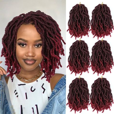 Amazon.com : WIGNEE Faux Locs Crochet Hair 8 Inches Soft Locs Pre-Looped Short Faux Locs Crochet Hair For Black Women Crochet Braids(6Packs,8 Inches,1B/BUG) : Beauty & Personal Care Black Women Crochet, Short Faux Locs, Tapered Bob, Faux Locs Crochet, Crochet Dreadlocks, Soft Locs, Hair For Black Women, Locs Crochet, Crochet Needle