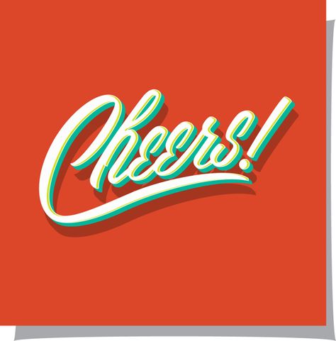 Cheers! on Behance Cheers Typography, Letter Inspiration, Letter Logotype, Retro Letters, Neon Typography, Inspiration Typographie, Fun Typography, Hand Drawn Type, Lettering Inspiration