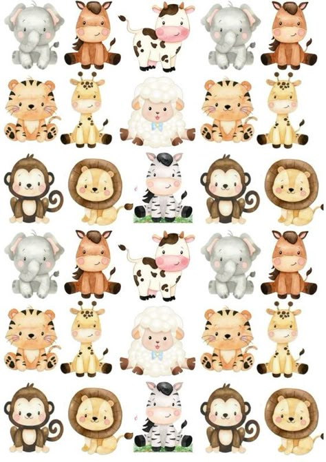 Safari Animals Printables, Topper Safari Baby, Decoracion Baby Shower Safari, Safari Baby Shower Ideas, Safari Bebe, Vom Avea Un Copil, Safari Baby Boy, Festa Safari Baby, Baby Safari Animals