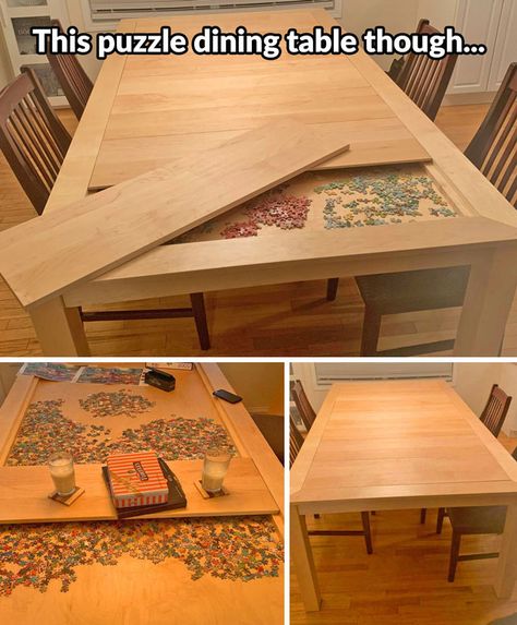 Want! Puzzle Storage, Puzzle Table, Diy Dining, Take My Money, My Money, Diy Table, Diy Furniture Plans Wood Projects, Dream Home Design, Diy Furniture Plans