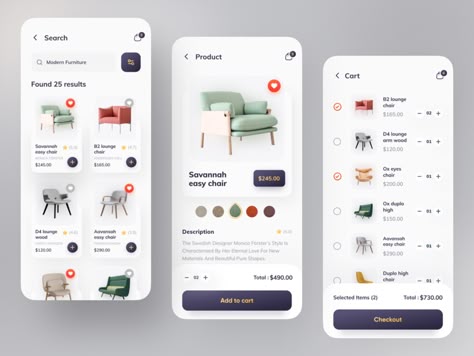 Furniture App Design, Webpage Design Layout, App Design Trends, Desain Ux, Habbo Hotel, Ux Design Mobile, Ux App Design, Card Ui, Ecommerce App