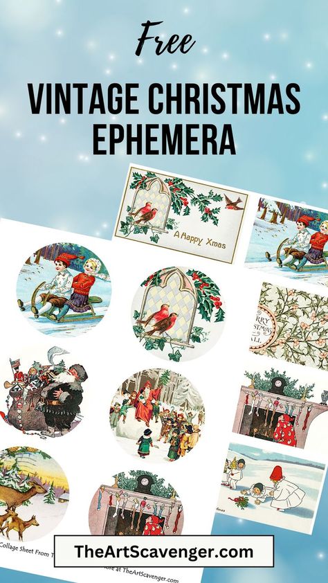 Christmas Ephemera Ideas, Junk Journal Freebies, Vintage Christmas Images Printables Free, Free Christmas Printables Vintage Clip Art, Free Vintage Christmas Printables, Free Christmas Ephemera, Christmas Clip Art Free, Vintage Christmas Printables, Free Vintage Printables Ephemera