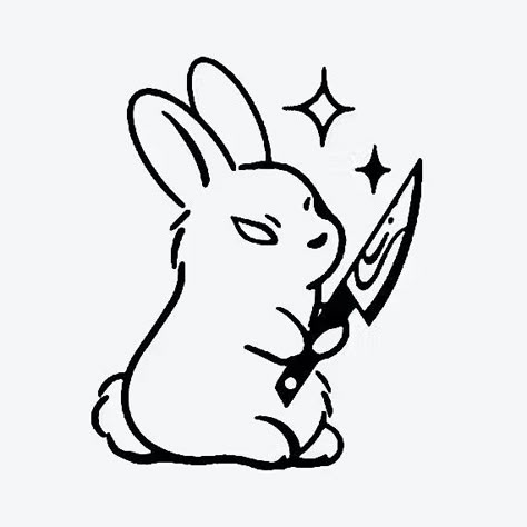 Tattoo Basic Drawing, Simple Bone Tattoo, Basic Outline Drawings, Kawaii Tattoo Black, Bunny Flash Tattoo, Bunny Skull Tattoo, Linework Tattoo Men, Cute Rats Drawing, Simple Goth Tattoos