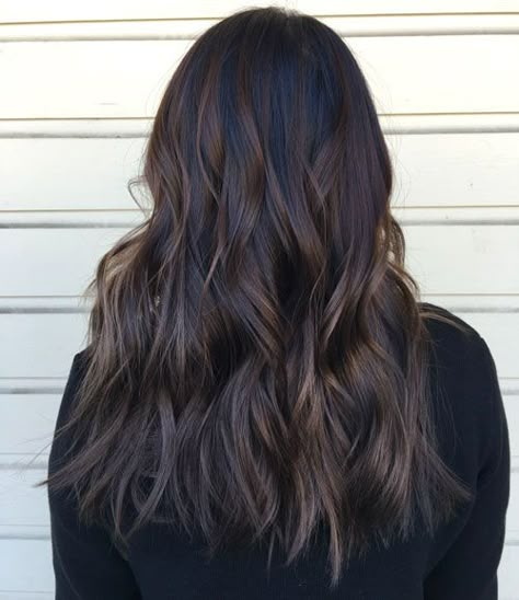 Black and Dark Brown Balayage Coffee Brown Hair, Dark Brown Hair Balayage, Dark Brown Balayage, Brown Hair Shades, Black Hair Balayage, Brown Ombre Hair, Chocolate Brown Hair, Balayage Hair Dark, Hair Color Light Brown