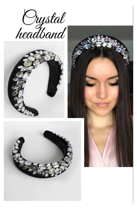 Black headband for womanblack bead headbandembellish crystal headbandhair sparkle and festival crownparty headpiece button headbands for women black buttonheadbandsforwomenblackSparkly headband Perfect for your weddingpromparty or other official occasionThis is a great gift for Christmas gift for sisterfor mother in lawChristmas gift for herA stunning accessory that also looks amazing i photoshootsMaterialsThis black Crystal hair tiara is made of black velvet. Bead Headband, Festival Crown, Fascinator Hats Diy, Hair Tiara, Luxury Headbands, Hairstyle For Women, Button Headband, Crown Party, Embellished Headbands