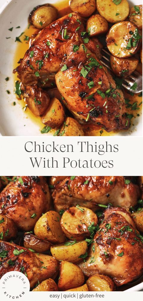 This delicious Chicken Thighs with Potatoes recipe is hearty, comforting, and loaded with flavor. A super easy one-pan meal, it only takes 10 minutes to prep, and the rest is hands-off. It’s perfect for busy weeknights and is sure to become a new family favorite! Beginner Mediterranean Diet, Meal Prep Mediterranean, Breakfast Mediterranean, Mediterranean Diet Meal Prep, Chicken Thighs With Potatoes, Dinner Mediterranean, Mediterranean Diet Recipes Breakfast, Mediterranean Diet Recipe, Mediterranean Diet For Beginners