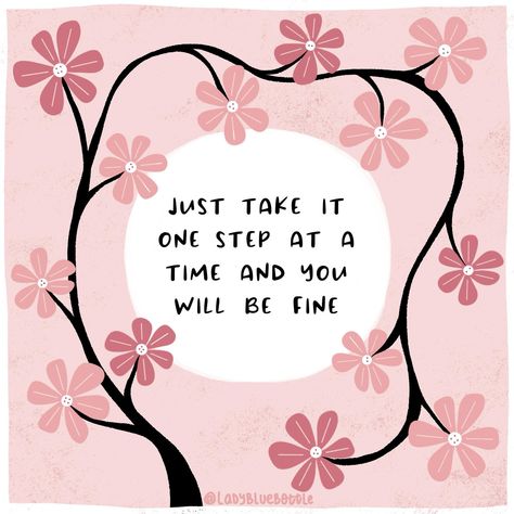 You will be fine.🤍 . I thought a little reminder to start the week was in order. Remember to take this week one day, one step at a time.🥰 . Keep going. You will be okay.😘 . #youwillbefine #onestepatatime #onedayatatime #youwillbeokay #youwillbeok #newweek #sundayscaries #ladybluebottle You Will Be Fine Quotes, Quotes About Taking One Day At A Time, You Will Be Okay, Fine Quotes, Sunday Scaries, Recovery Quotes, Blue Bottle, New Week, Keep Going