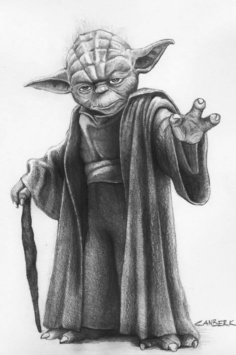 Master Yoda Art, Paul Stowe, Star Wars Art Drawings, Yoda Drawing, Yoda Art, Star Wars Character, Master Yoda, Dark Vador, Star Wars Drawings