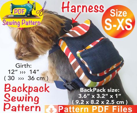 Dog BackPack Harness Pattern, Pet BackPack Harness Pattern, Cat BackPack Harness, Small dog clothes patterns, cute pet clothes pattern. by ZoeandLeoDigitals on Etsy Diy Dog Backpack, Dog Carrier Pattern, Dog Harness Pattern Free, Harness Pattern, Small Dog Clothes Patterns, Pet Clothes Patterns, Dog Harness Pattern, Dog Clothes Patterns Sewing, Backpack Pattern Sewing