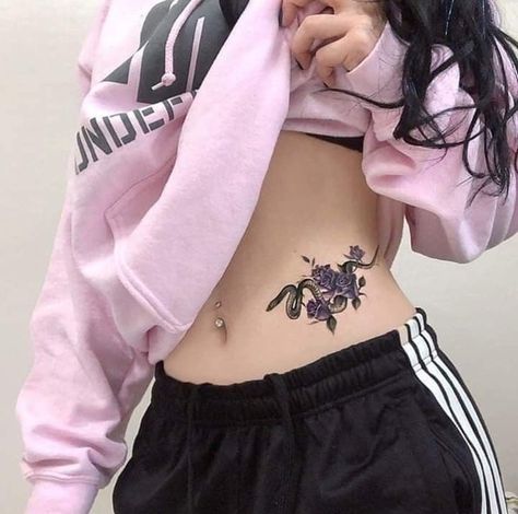 Tattoo Belly, 16 Tattoo, Waist Tattoos, Belly Tattoo, Stylist Tattoos, Side Tattoos, Snake Tattoo, Hip Tattoo, Dope Tattoos