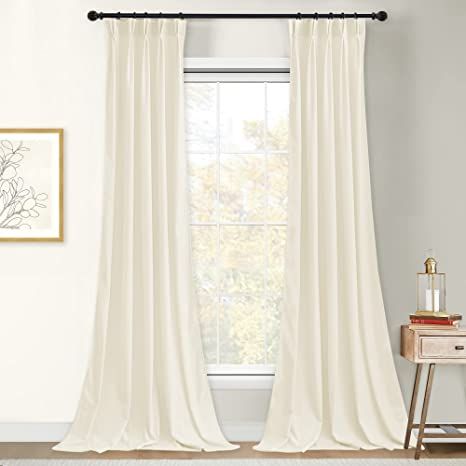 Amazon.com: StangH 120 inches Long Pinch Pleat Velvet Curtains - Grey Back Tab Blackout Window Curtains for Sliding Door Light Blocking Thermal Curtains for Theater / Villa, W30 x L120, 2 Panels : Home & Kitchen White Velvet Curtains, Curtains For Nursery, Kids Holiday Decor, Sliding Door Curtains, Insulated Drapes, Kids Living Rooms, Thick Curtains, Privacy Window, Velvet Drapes