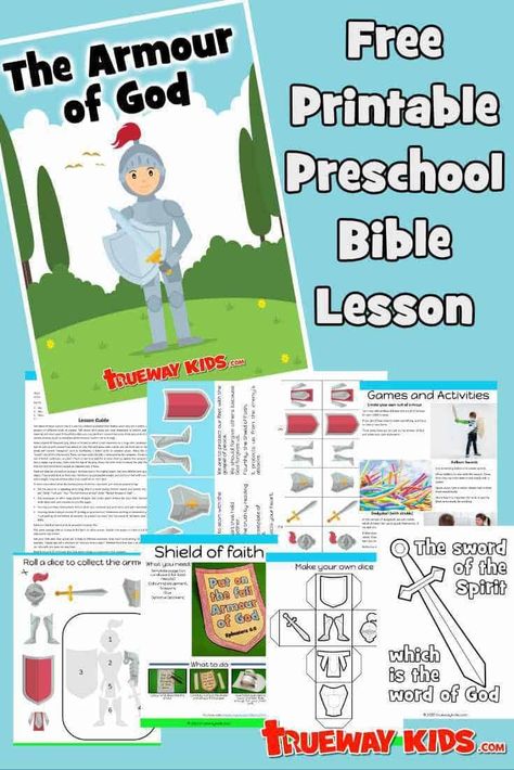 Armor Of God Lessons For Kids, Armour Of God Printable, Armor Of God Lesson, Bible Lesson For Kids, Armour Of God, Trueway Kids, Esther Bible, Story Crafts, Children Ministry