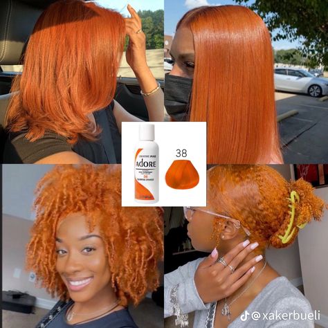 French Cognac Hair Color On Black Women, Adore Hair Dye, Ginger Hair Dyed, Dreadlocks Hair Care, Cute Hair Colors, Quick Natural Hair Styles, Ginger Hair Color, Dyed Hair Inspiration, Dye Ideas