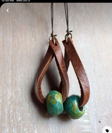 Handmade Leather Jewelry, Diy Leather Earrings, Leather Jewelry Diy, Rustic Jewelry, Boho Leather, Homemade Jewelry, Fabric Jewelry, Leather Diy, Distressed Leather