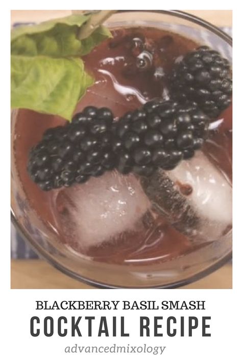 Looking for a cocktail with basil? You can try this Blackblerry Basil Smash. Blackberry Basil Cocktail, Basil Smash Cocktails, Blackberry Smash, Basil Drinks, Blackberry Cocktail, Basil Cocktail, How To Make Gin, Basil Smash, Bourbon Smash