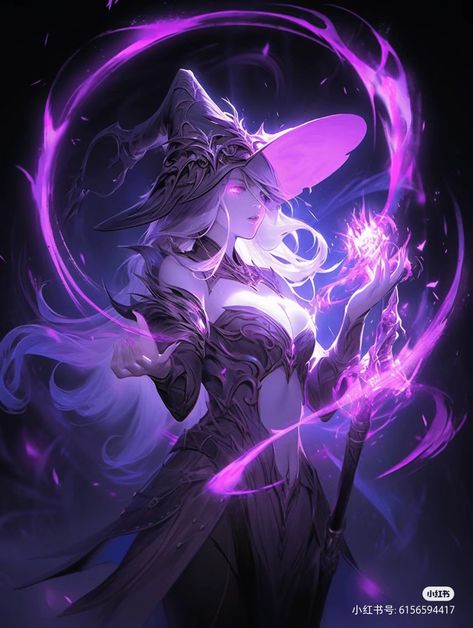 Purple Wizard Aesthetic, Mage Art, Purple Wizard, Wizard Aesthetic, Purple Witch, Dante Devil May Cry, Anime Witch, Evil Witch, Gothic Fantasy Art