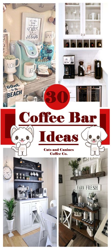 Home Coffee Bar Ideas, Coffee Bar Hutch, Dining Room Coffee Bar, Bar Hutch, Diy Coffee Station, Coffee Bar Station, Coffee Bar Ideas, Coffee Stations, Diy Coffee Bar