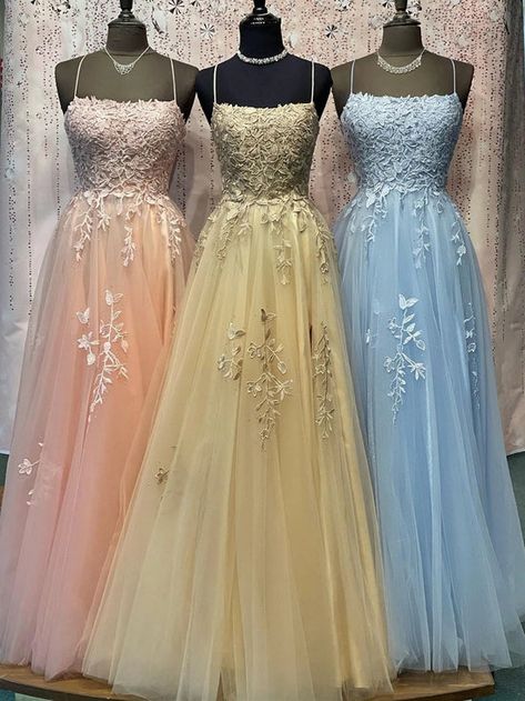 Winter Wedding Venues, Spaghetti Strap Prom Dress, Tulle Sleeves, Elegant Prom Dresses, Long Prom Dresses, Short Homecoming Dress, Dresses Lace, Prom Dresses Lace, Formal Dresses Prom