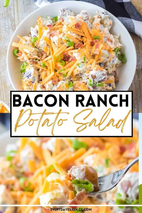 Ranch Potatoe Salad Recipe, Chunky Potato Salad, Potato Salad With Ranch Dressing, Mini Potato Salad Recipe, Summer Potato Side Dishes, Bacon Cheddar Potato Salad, White Potato Salad, Marks Feed Store Potato Salad Recipe, Red Potato Salad With Bacon