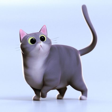 ArtStation - Chonky Cat Cat 3d Illustration, Cute Cat Character Design, Cat Drawing Tumblr, Cat Character Design, Chonky Cat, Zbrush Character, Cat 3d, Chibi Cat, Casual Art