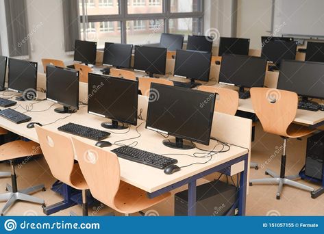 Computer room for pupils and students in a school computer lab. Selected focus #Sponsored , #pupils, #students, #Selected, #Computer, #room School Computer Room Design, School Computer Lab Design, School Computer Room, Computer Lab Design, Computer Lab Decor, School Computer Lab, Design Classroom, Education Design Interior, Room Layout Design