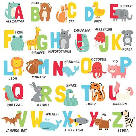 Alphabet Wall Decals, Wall Stickers For Kids, Alphabet Wall, Stickers For Kids, Alphabet Stickers, Vampire Bat, Animal Alphabet, Wall Stickers Kids, Baby Things