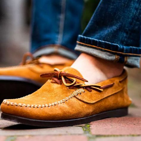 These American-Made Shoes Are a Summer Essential Moccasins Outfit, Mens Moccasin Slippers, Dress Shoes For Men, Summer Shoe, Horween Leather, Moccasins Mens, Moccasins Shoes, Moccasins Slippers, Summer Essential