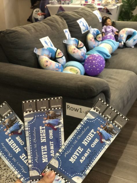 Frozen 2 Movie Night, Frozen Movie Night, Disney Movie Night, Movie Themed Party, Frozen Movie, Movie Night Party, Family Movie, Movie Themes, Movie Tickets