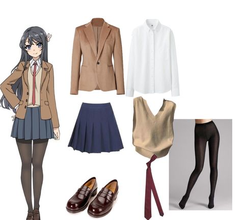 Sakurajima Mai outfit png Simple Anime Cosplay Outfits, Easy Cosplay Ideas Women Anime, Simple Anime Cosplay, Anime Cosplay Ideas Female, Easy Anime Costumes, Casual Cosplay Outfits, Casual Cosplay Anime, Cosplay Outfits Female, Easy Anime Cosplay Ideas