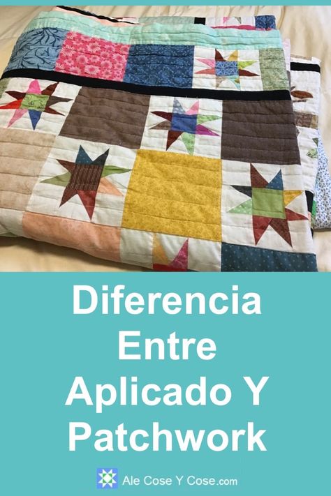 Diferencia Entre Aplicado Y Patchwork Patchwork Top, Patchwork Patterns, Quilt Sets, Patchwork Quilts, Quilting, Bed, Pattern, Patchwork