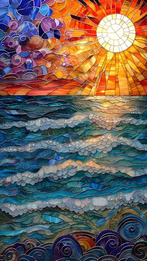 Ocean Illusion stained glass #art #wallapaper Funny Vintage Photos, Stained Glass Windows Church, Witch Wallpaper, Aboriginal Dot Art, Painting Glassware, Abstract Art Wallpaper, Stained Glass Diy, Hippie Wallpaper, Painting Wallpaper