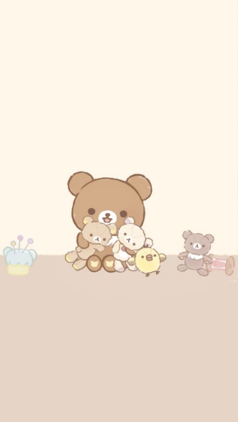 Cute Rillakuma Wallpaper, Cute Wallpapers Rilakkuma, Brown Sanrio Wallpaper, Chairoikoguma Wallpaper, Rilakkuma Wallpaper Iphone, Rilakuma Wallpapers, Rilakkuma Plushie, Rilakkuma Wallpaper, Kawaii App