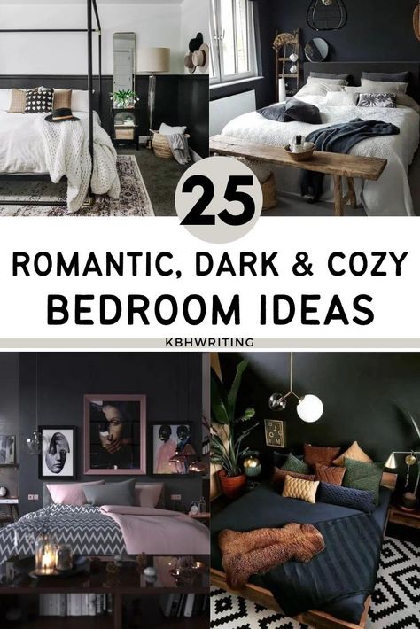 25+ Romantic Dark & Cozy Bedroom Ideas Sophisticated Feminine Bedroom, Dark Bedroom Ideas Luxury, Bedroom Dungeon, Dark Red Bedroom Ideas, Dark Cozy Bedroom Ideas Romantic, Black And Rust Bedroom, Rust Bedroom, Dark Bedroom Decor, Feminine Bedroom Design